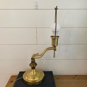 Vintage Midcentury Modern Gold Brass Desk Lamp MCM Adjustable Hinged Retro